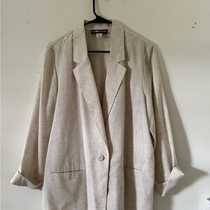 Sag Harbor Cream Blazer Classic Lapel Relaxed Fit